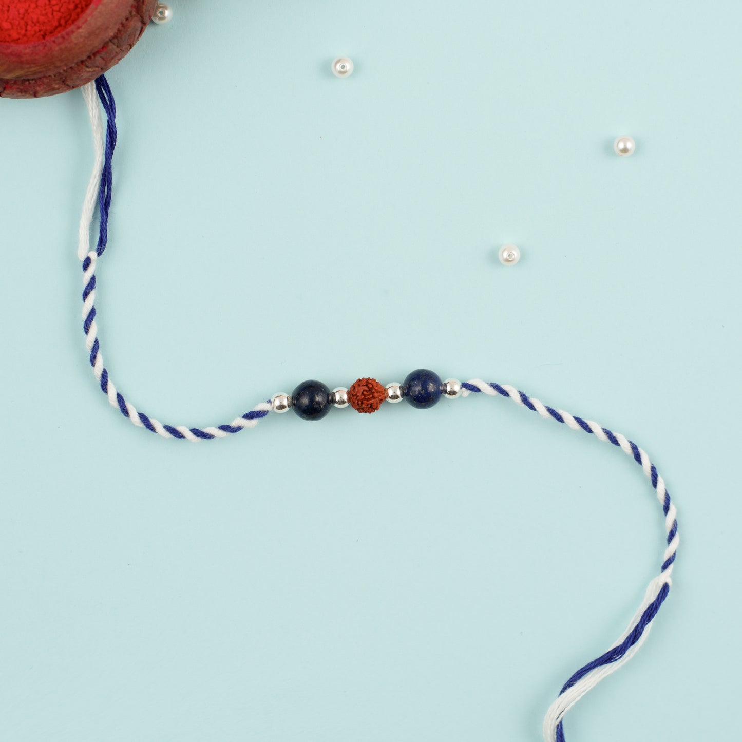Wisdom Knot Crystal Silver Rakhi