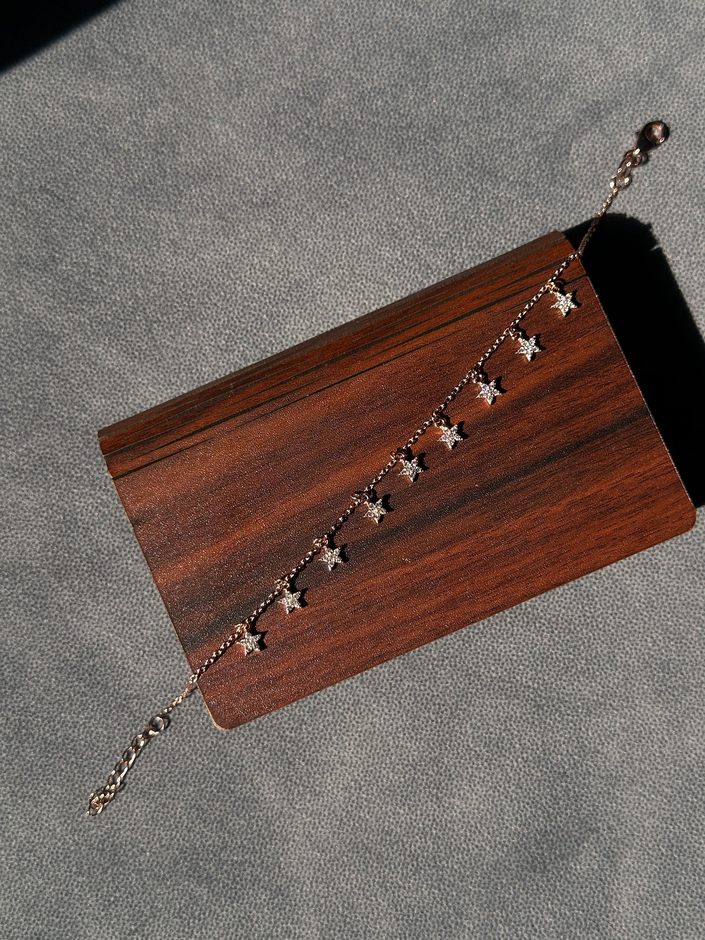 925 Silver Rose Gold Star Dropping Bracelet