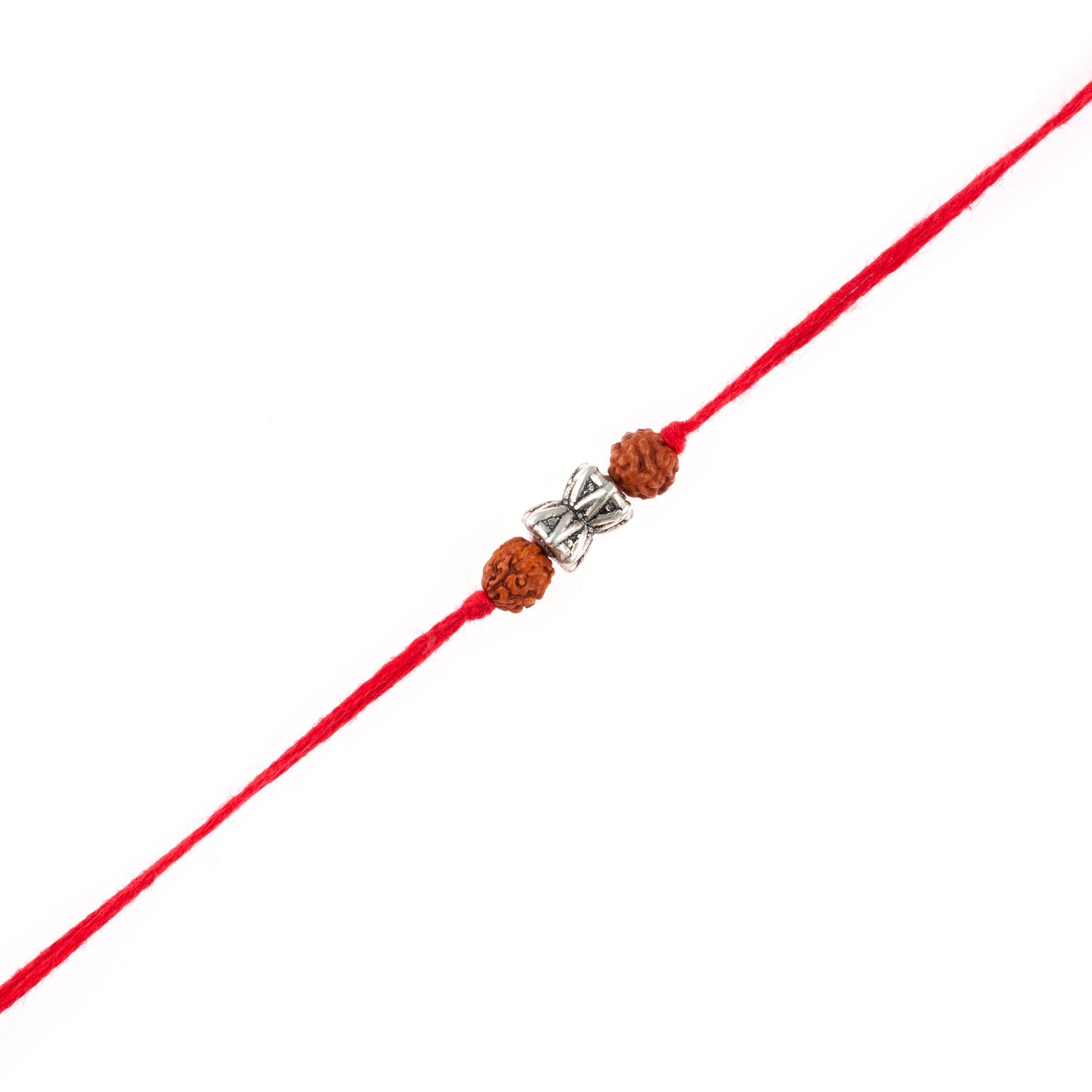 Divine Rudraksha and Silver Leaf Rakhi