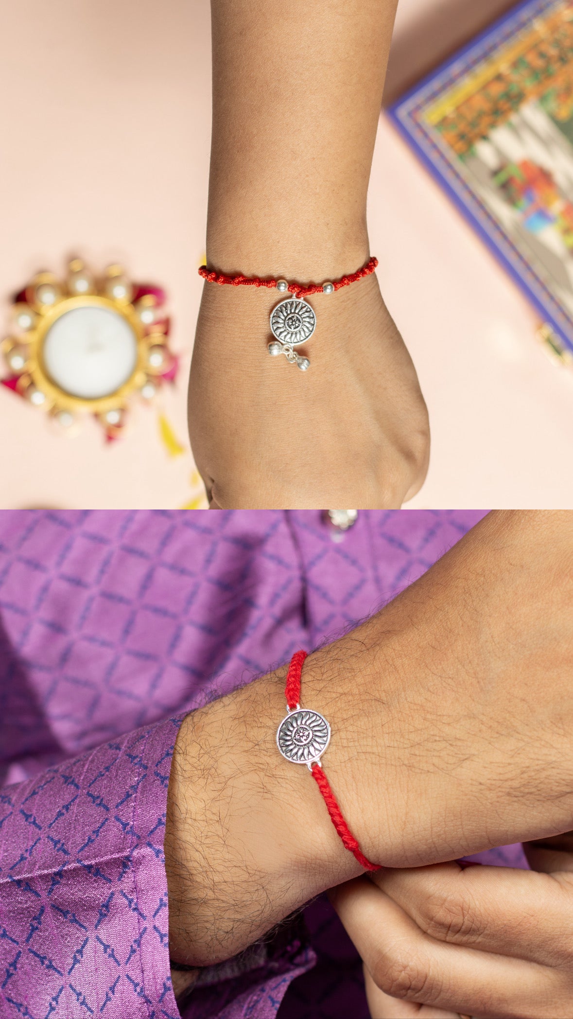 Silver Sunshine Couple Rakhi (2 Rakhi)