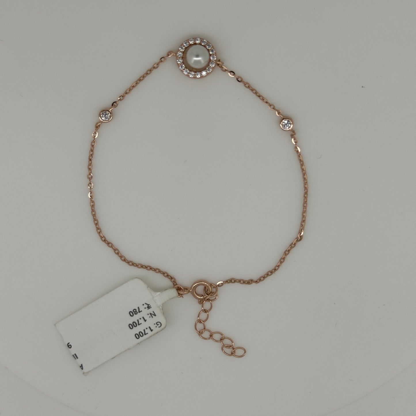 Single Pearl Rose Gold 925 Silver Bracelet