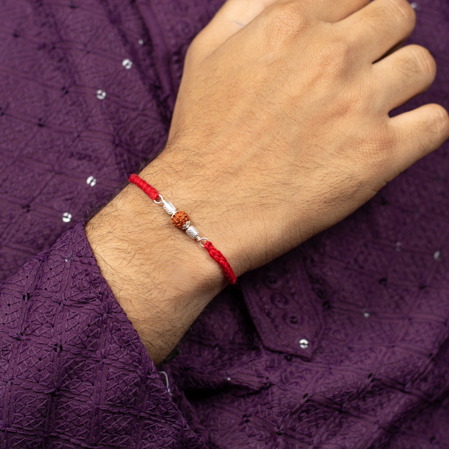 Classic Rudraksh With Silver Beads