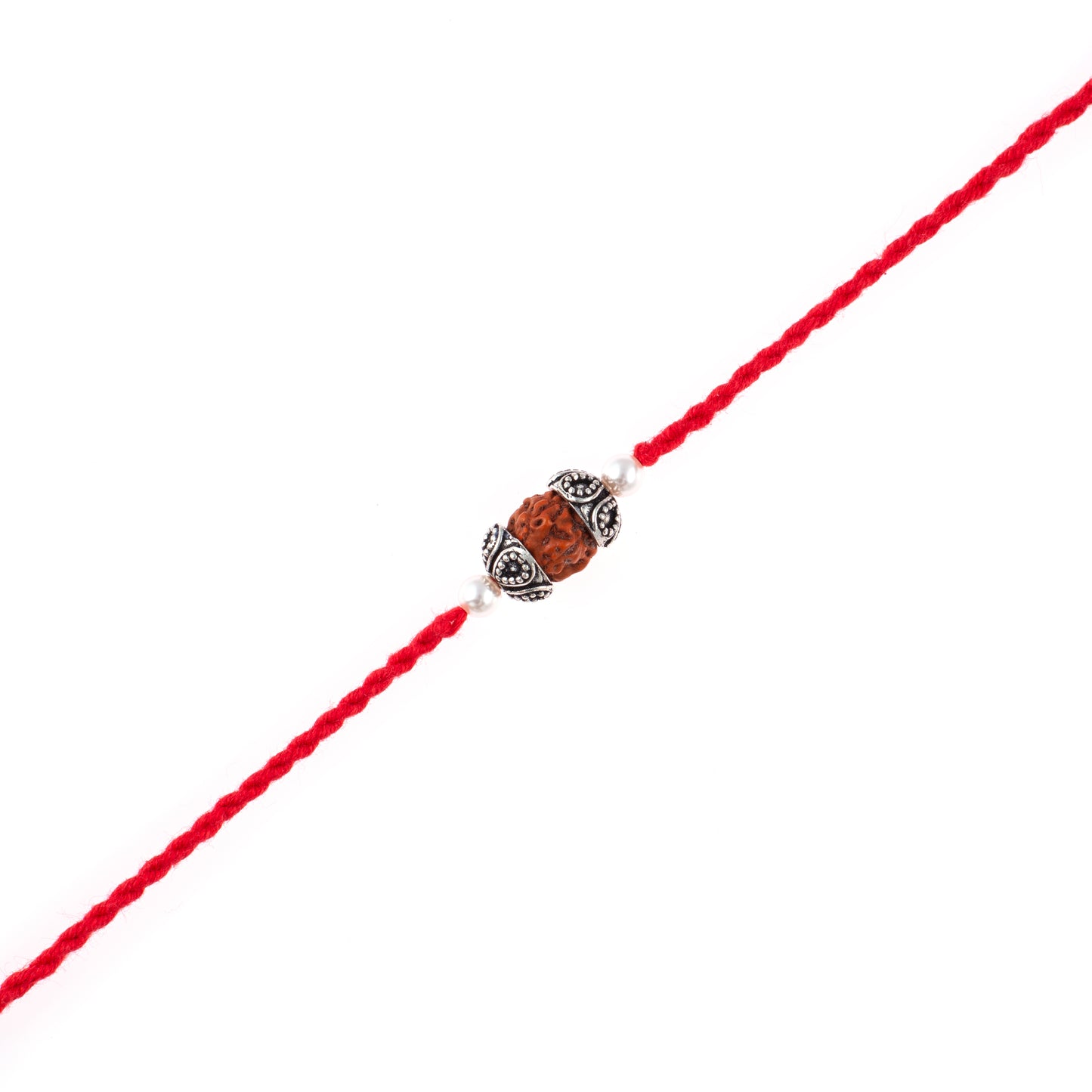 Divine Connection Silver Beaded Rakhi