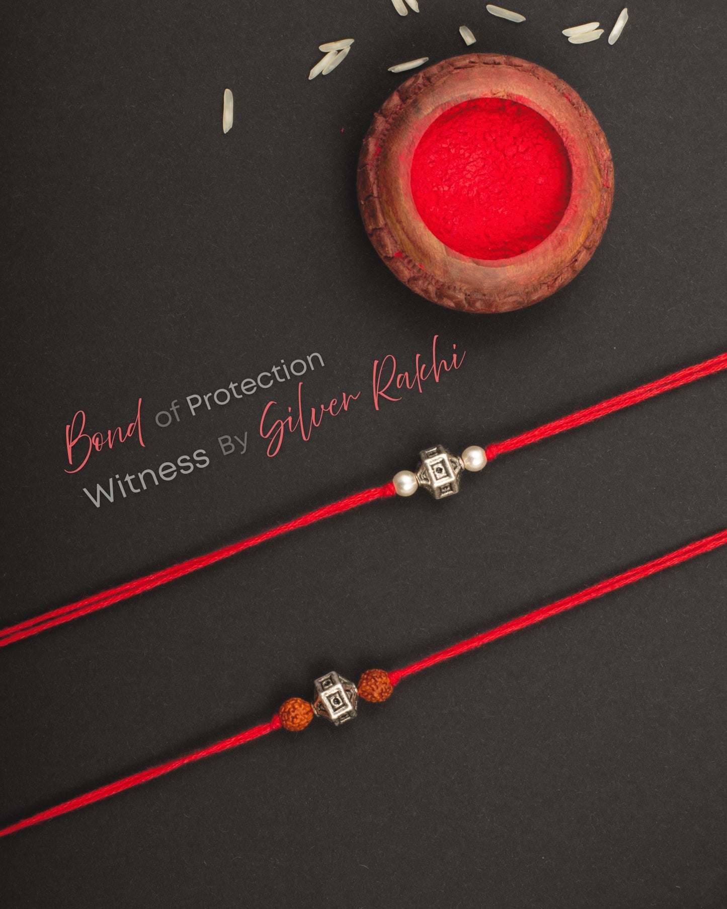 Hexagone Silver Couple Rakhi (2 Rakhi)
