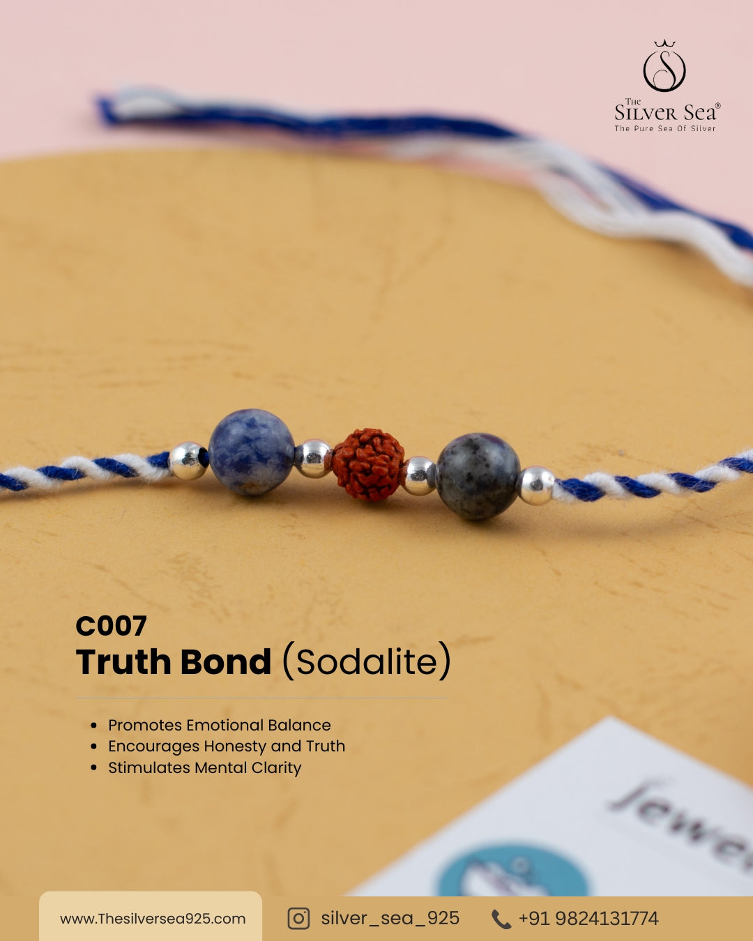 Truth Bond Crystal Silver Rakhi