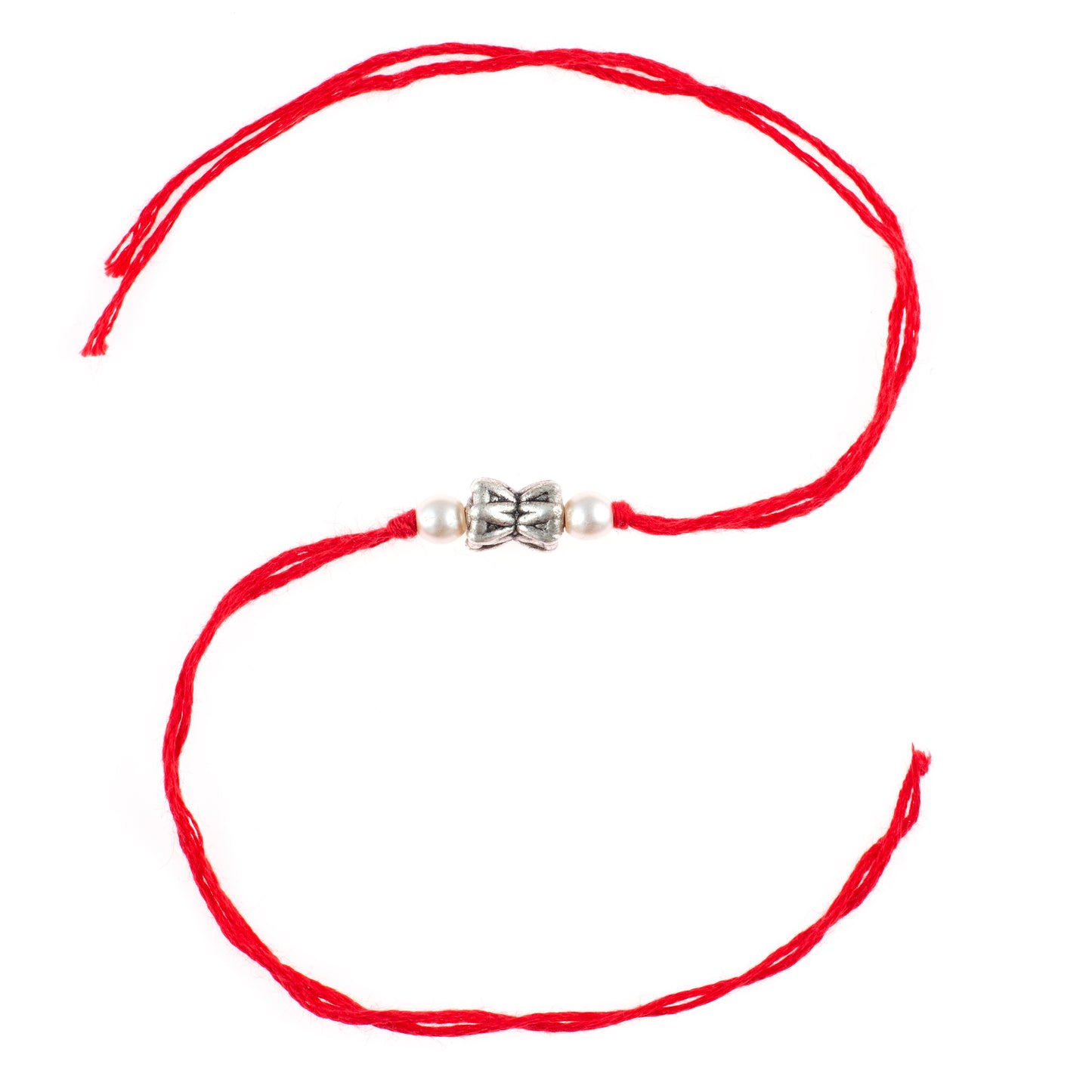 Silver Damru With Pearl Rakhi