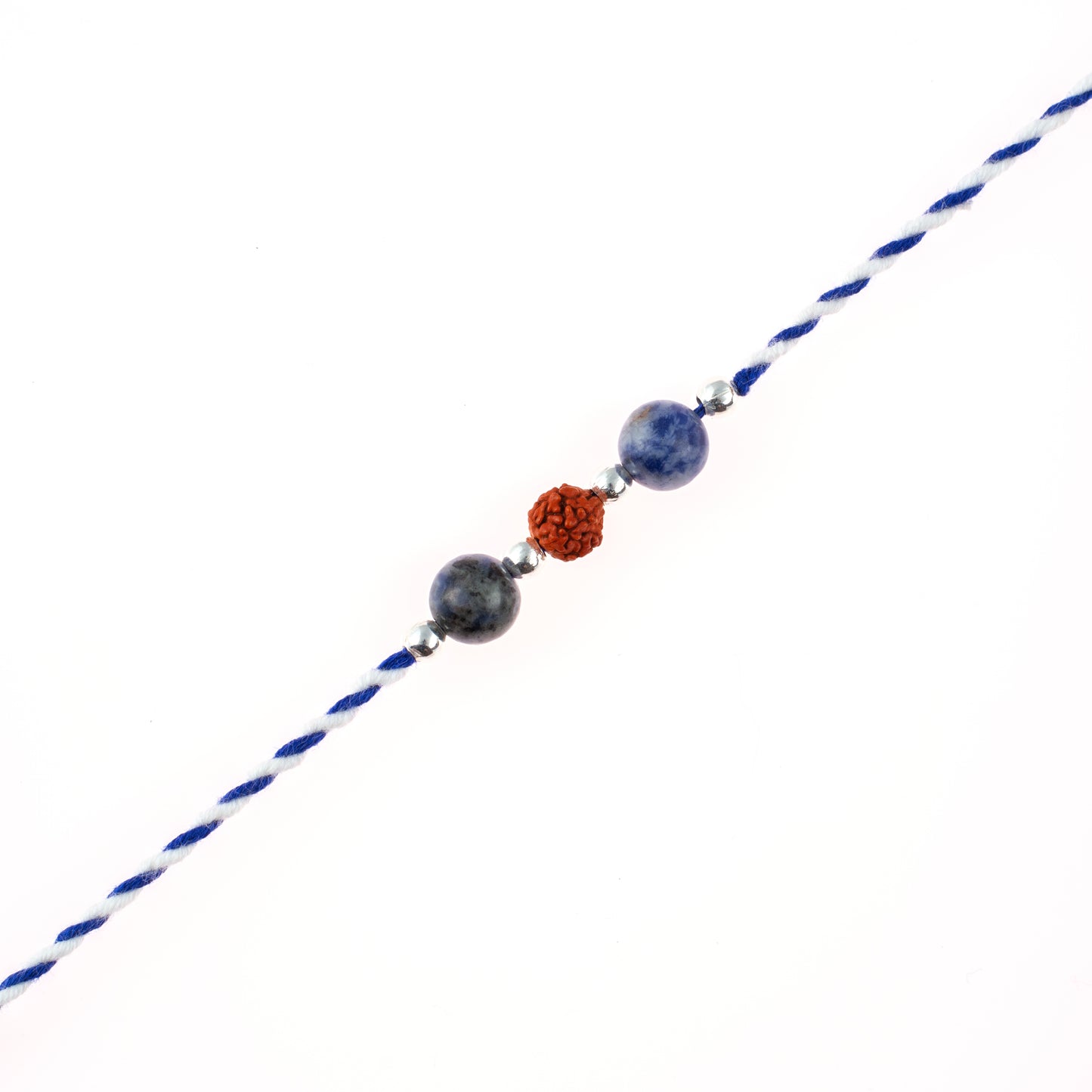 Wisdom Knot Crystal Silver Rakhi