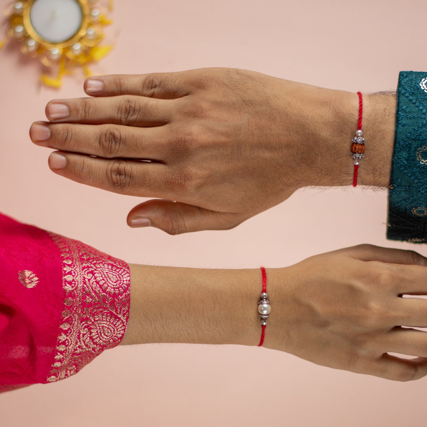 Divine Connection Silver Couple Rakhi (2 Rakhi)