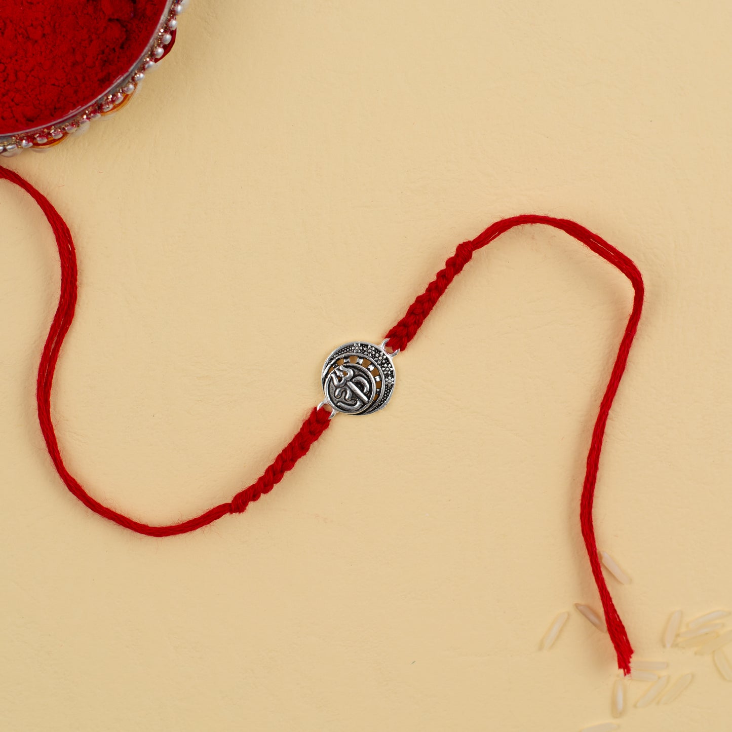 Om Trisul Silver Rakhi
