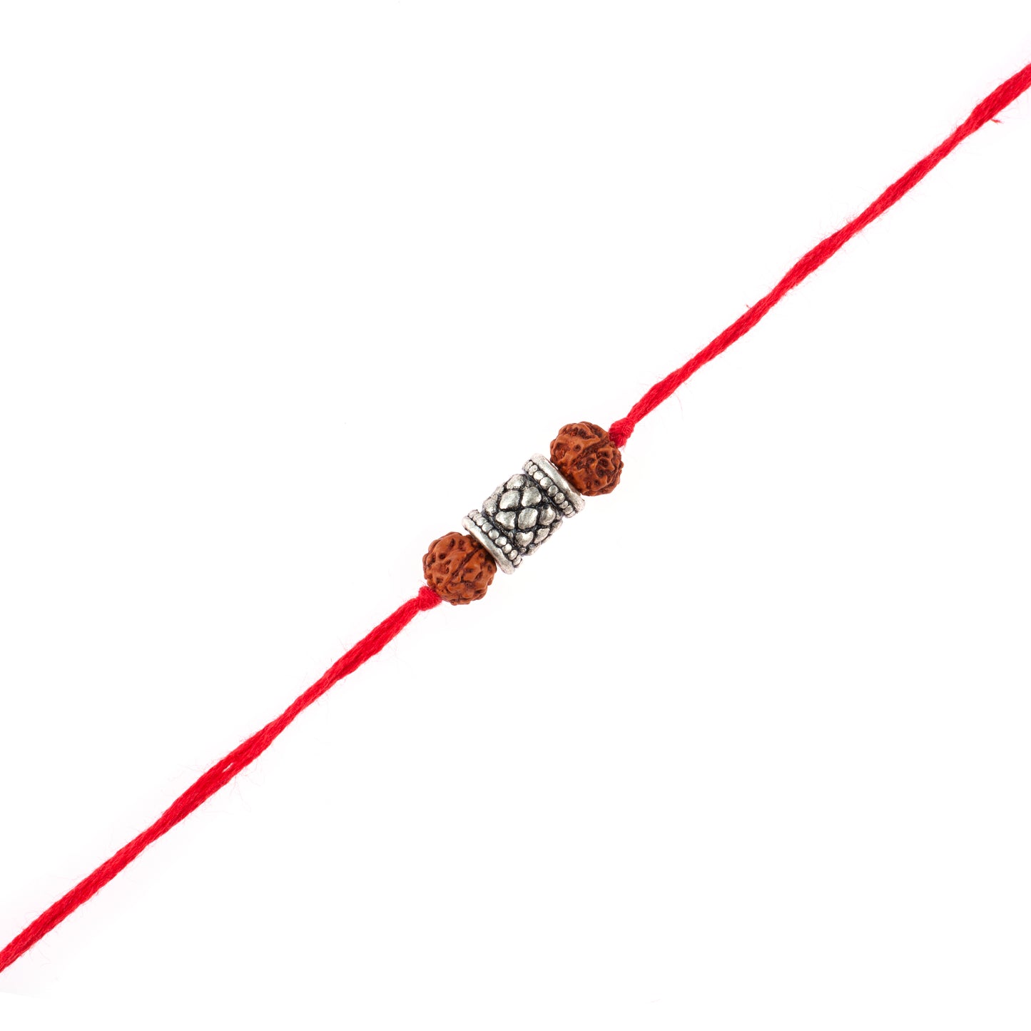 Rudraksha and Silver Filigree Rakhi