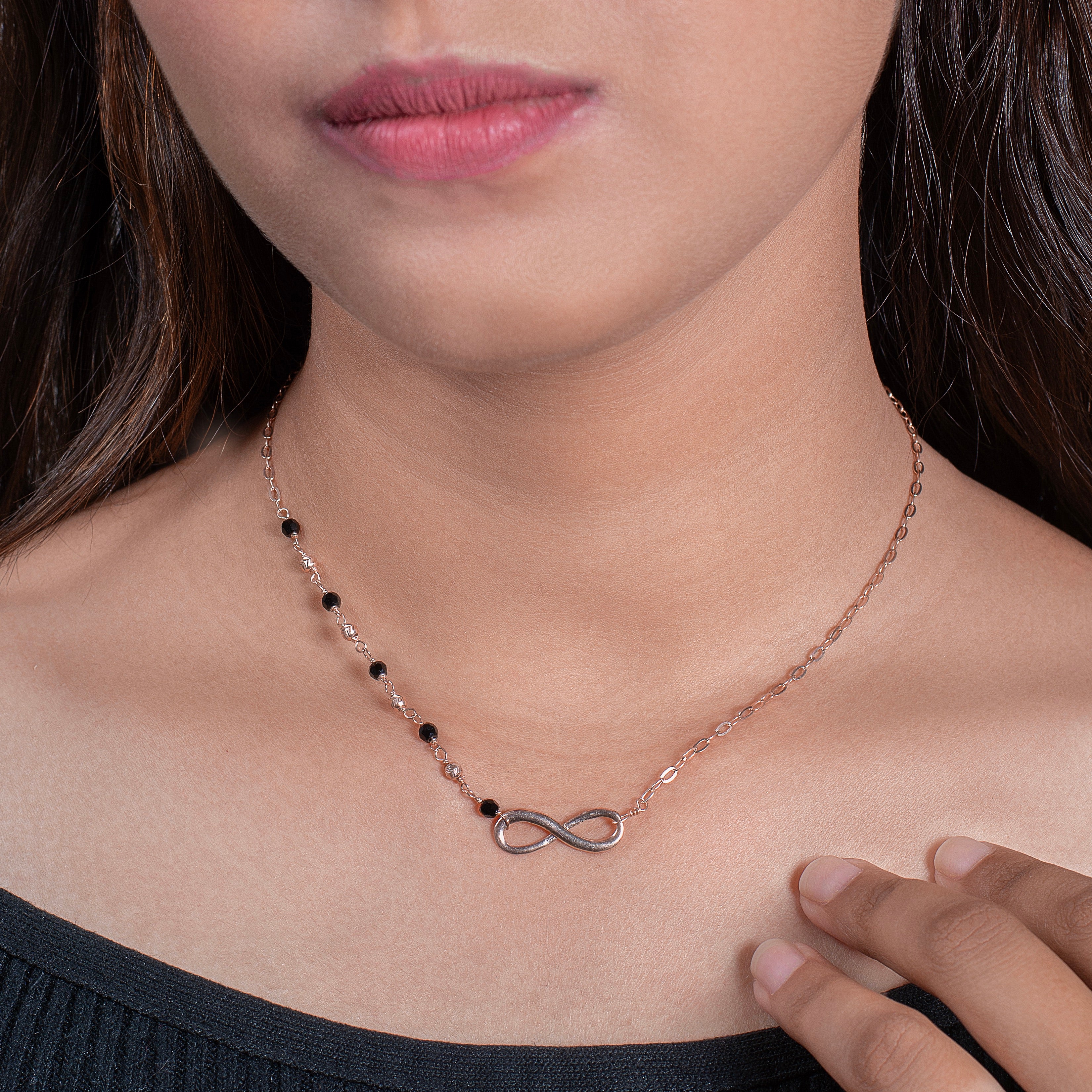 Rose Gold Infinity Mangal Sutra - Main Image