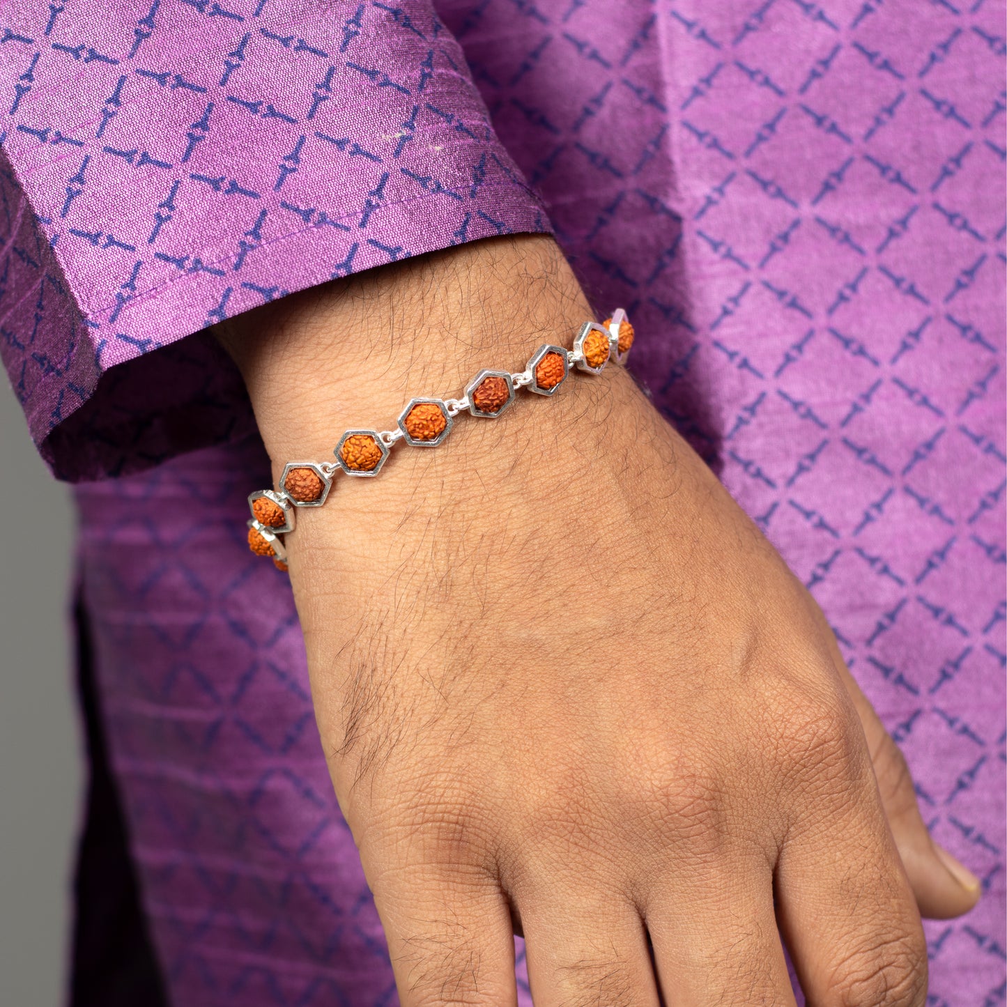 Divine Hexa Silver Rudraksh Bracelet