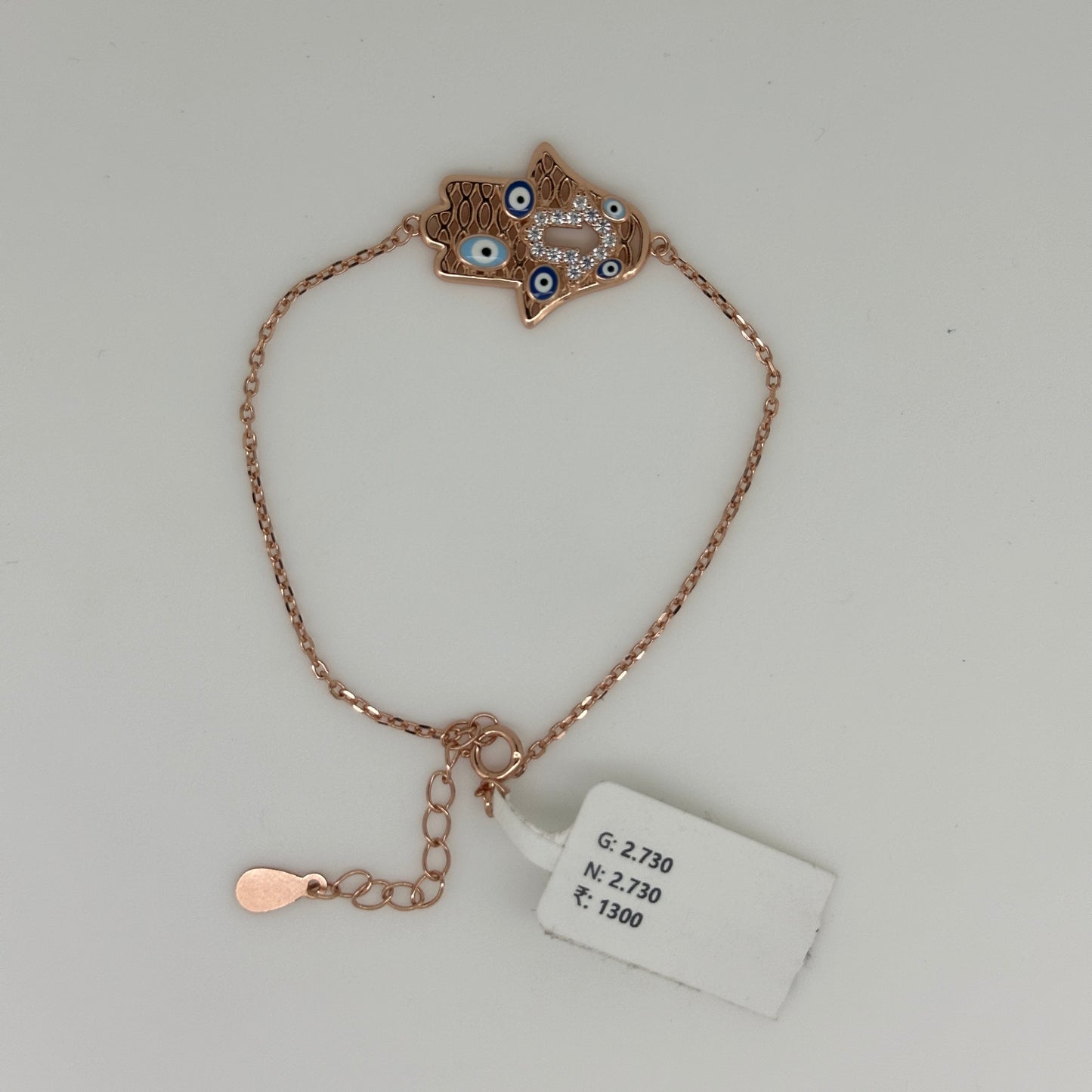 Evil Eye Rose Gold 925 Silver Bracelet
