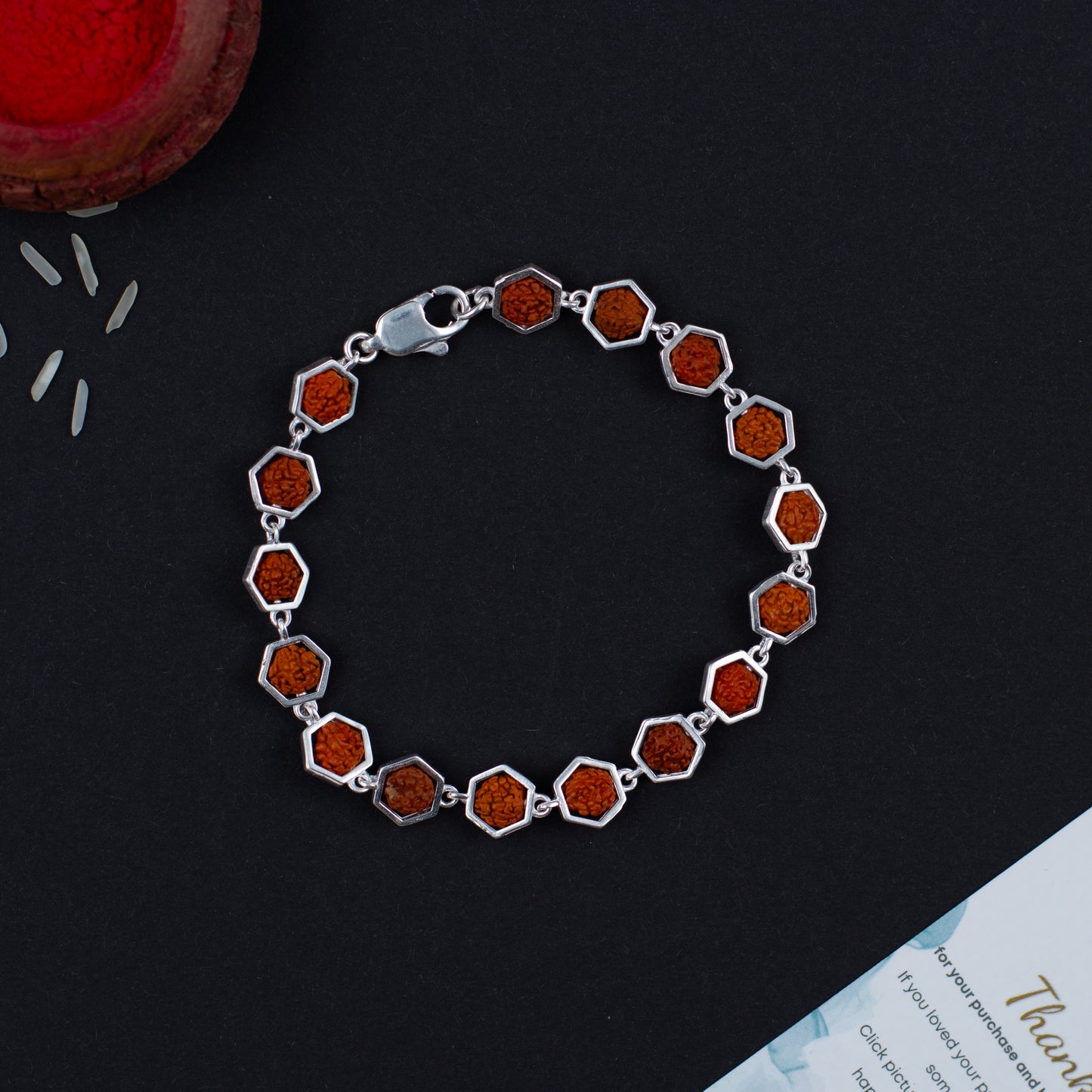 Divine Hexa Silver Rudraksh Bracelet