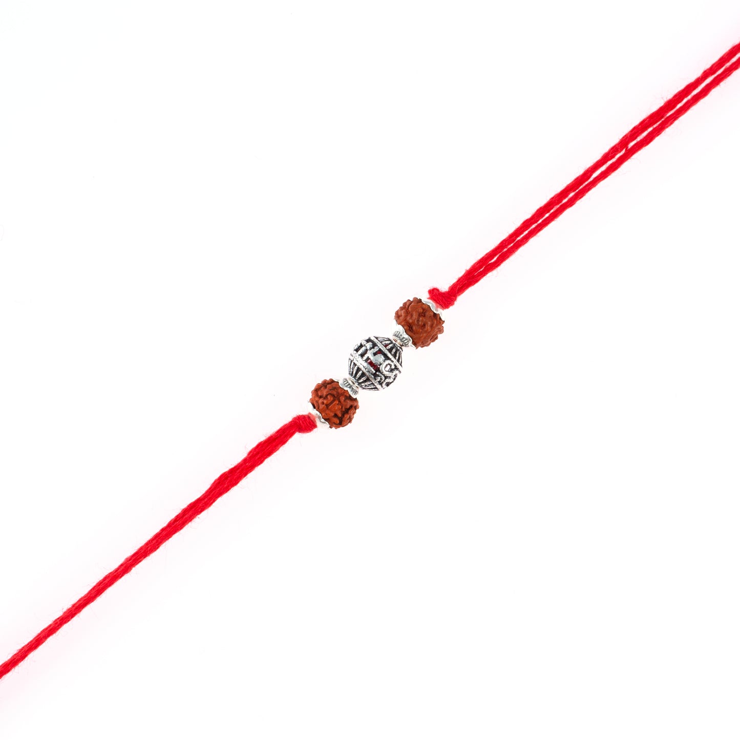 Om Namah Shivay Silver Rudraksh Rakhi