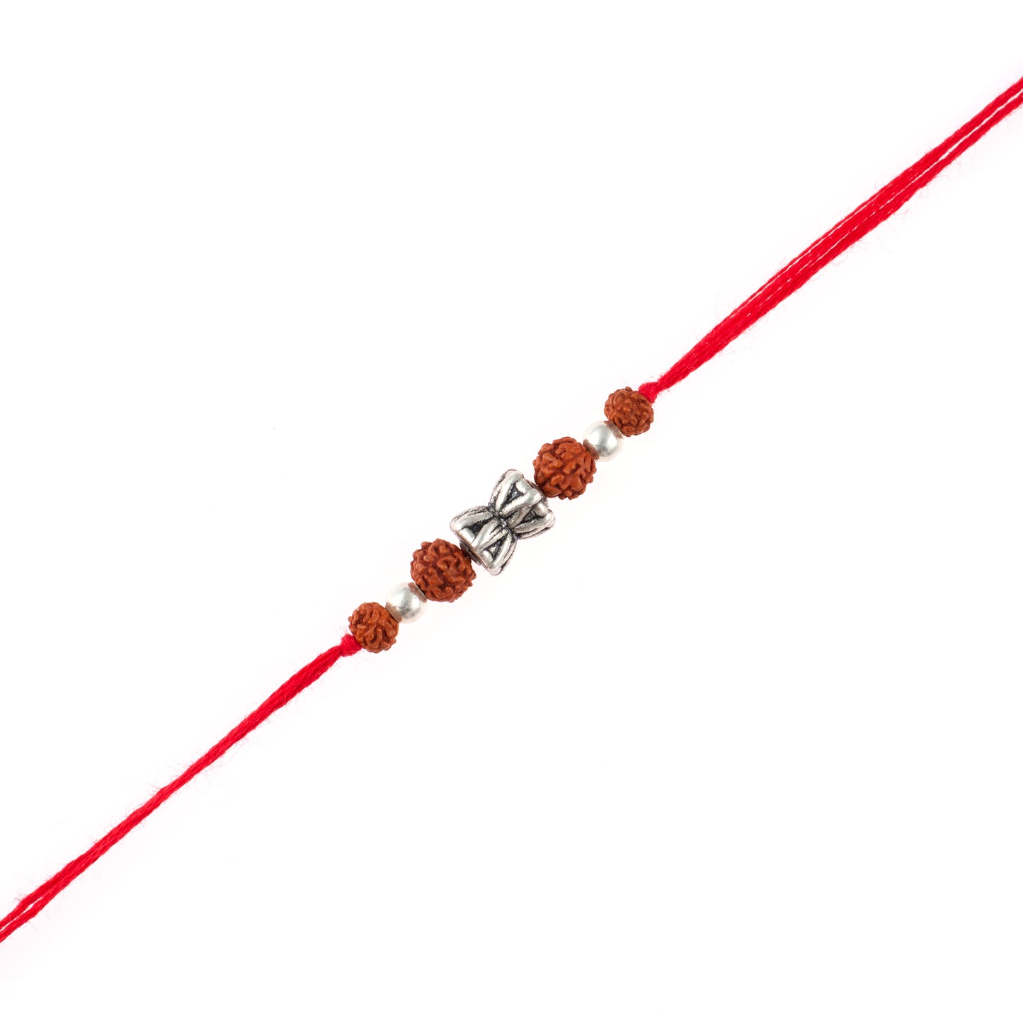 Harmony Knot Silver and Rudraksha Rakhi