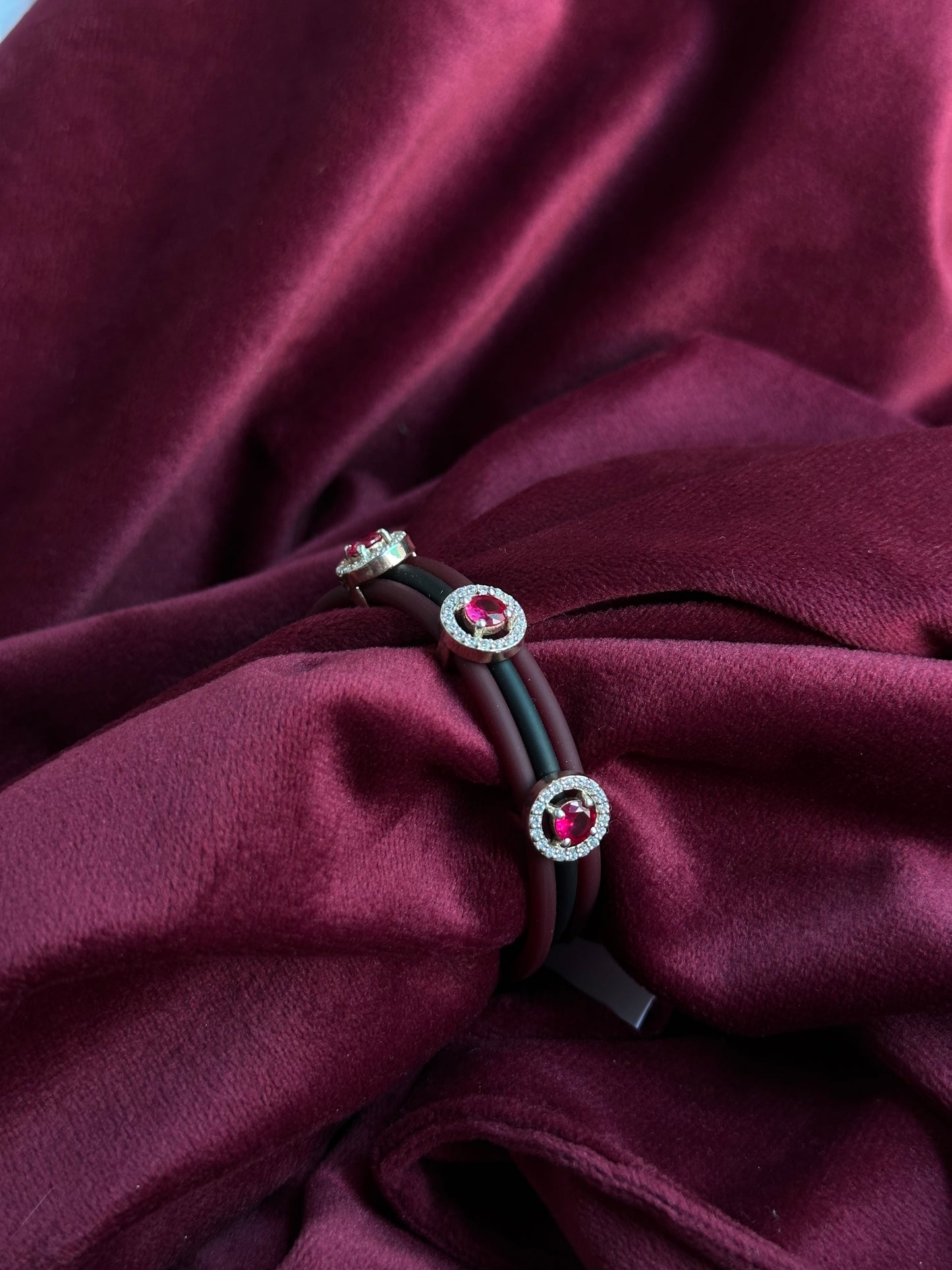 Rosy Radiance Silver Bracelet