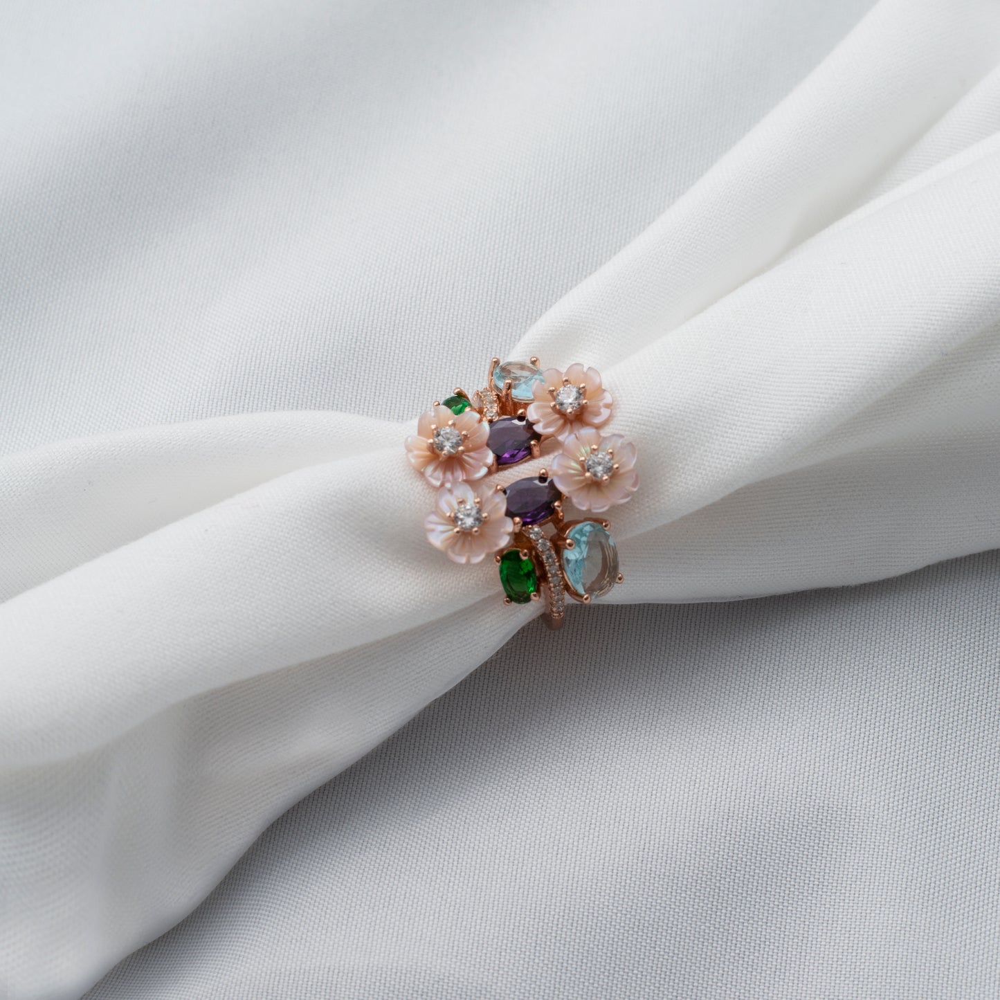 Enchanted Garden Multi-Gemstone Cluster Ring