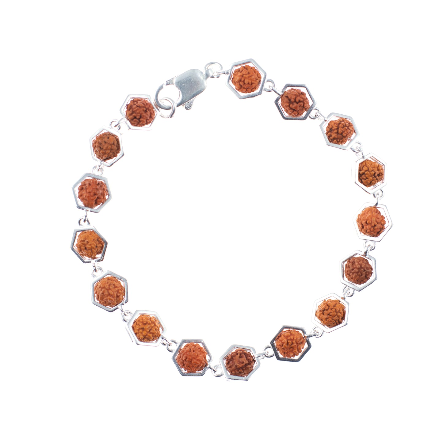 Divine Hexa Silver Rudraksh Bracelet
