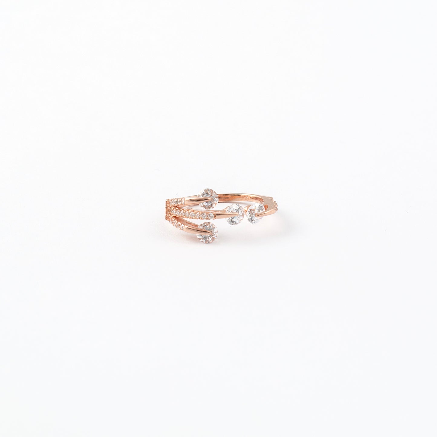 Rose Gold Spiral Diamond Ring