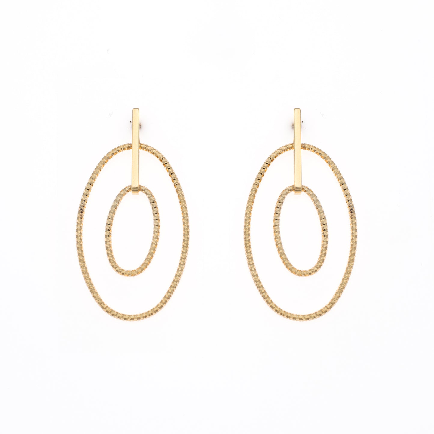 Golden Oval Hoop Earrings