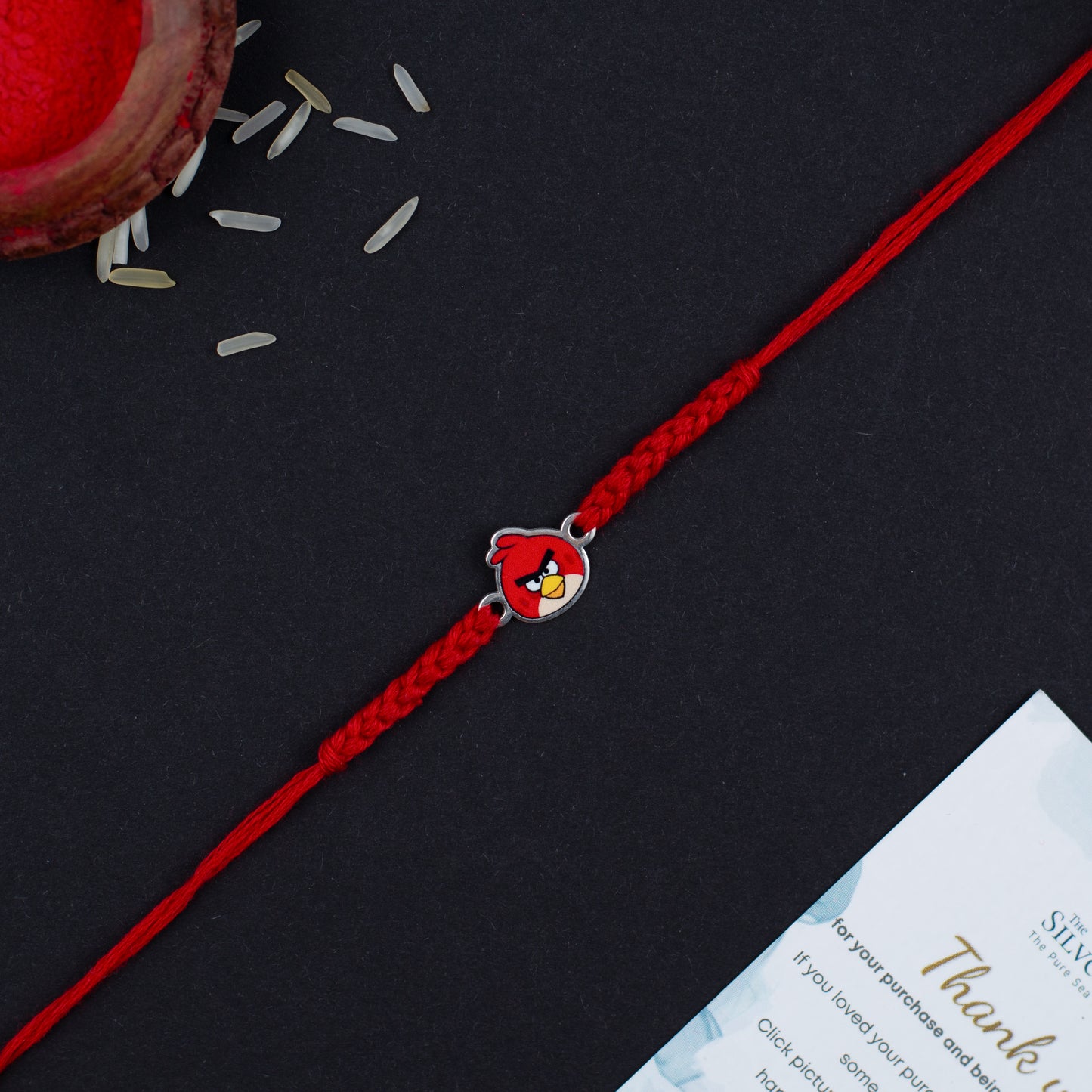 Angry Bird Silver Rakhi For Kids
