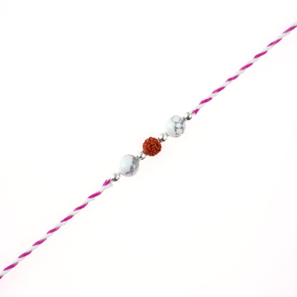Path Protector Crystal Silver Rakhi