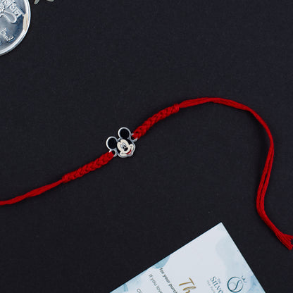 Micky Mouse Silver Rakhi For Kids