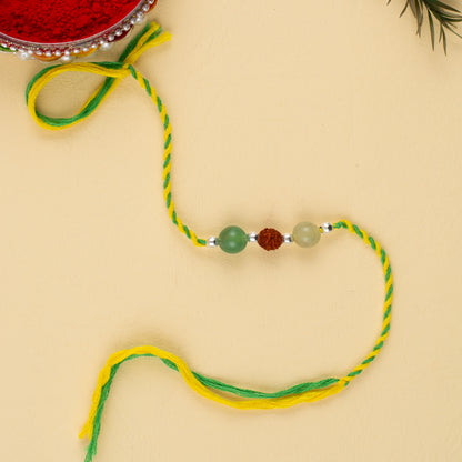Lucky Charm Crystal Silver Rakhi