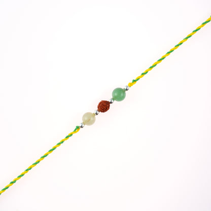 Lucky Charm Crystal Silver Rakhi