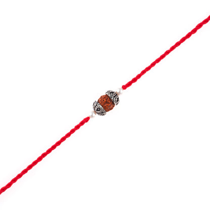 Divine Connection Silver Beaded Rakhi