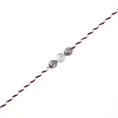 Path Protector Crystal Silver Rakhi