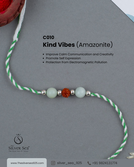 Kind Vibes Crystal Silver Rakhi