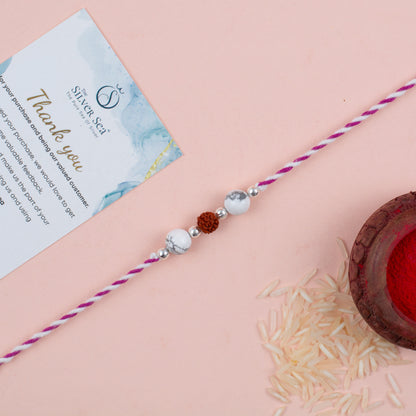 Path Protector Crystal Silver Rakhi