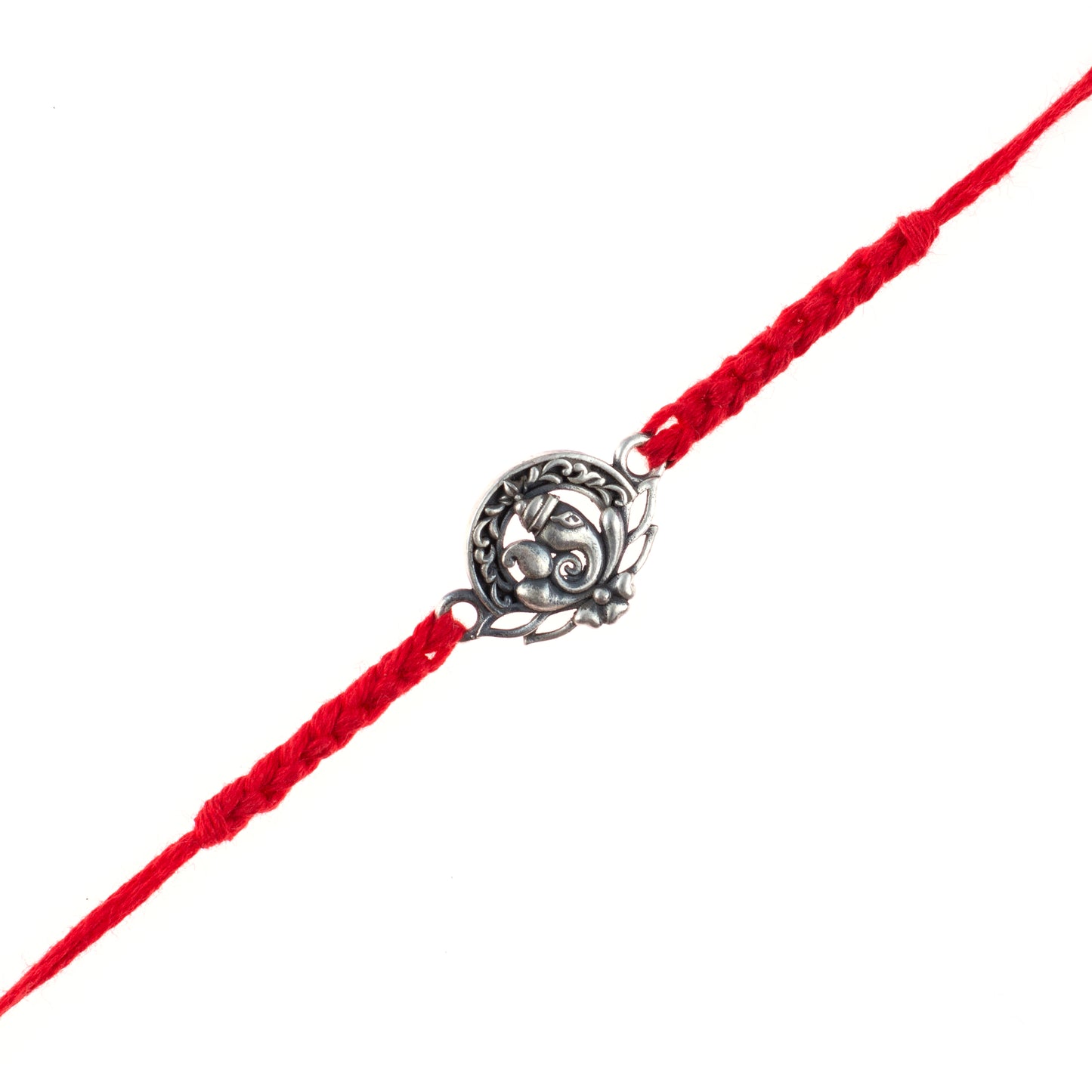 Traditional Ganesha Motif Red Rakhi