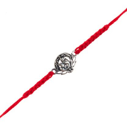 Traditional Ganesha Motif Red Rakhi