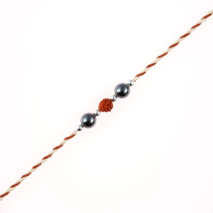 Warrior Thread Crystal Silver Rakhi