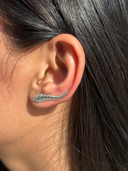 Leaf Ear Climber 925 Silver Earrings