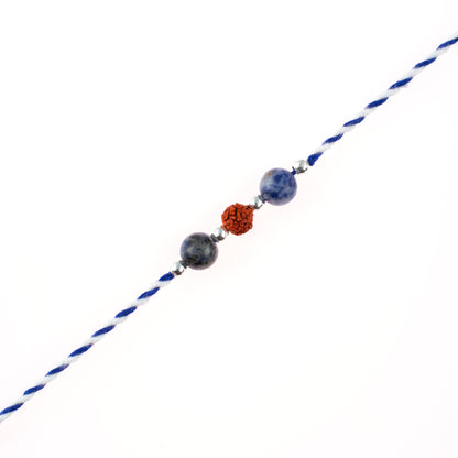 Wisdom Knot Crystal Silver Rakhi