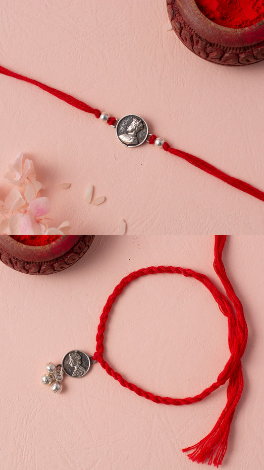 Vintage Coin Silver Couple Rakhi (2 Rakhi)