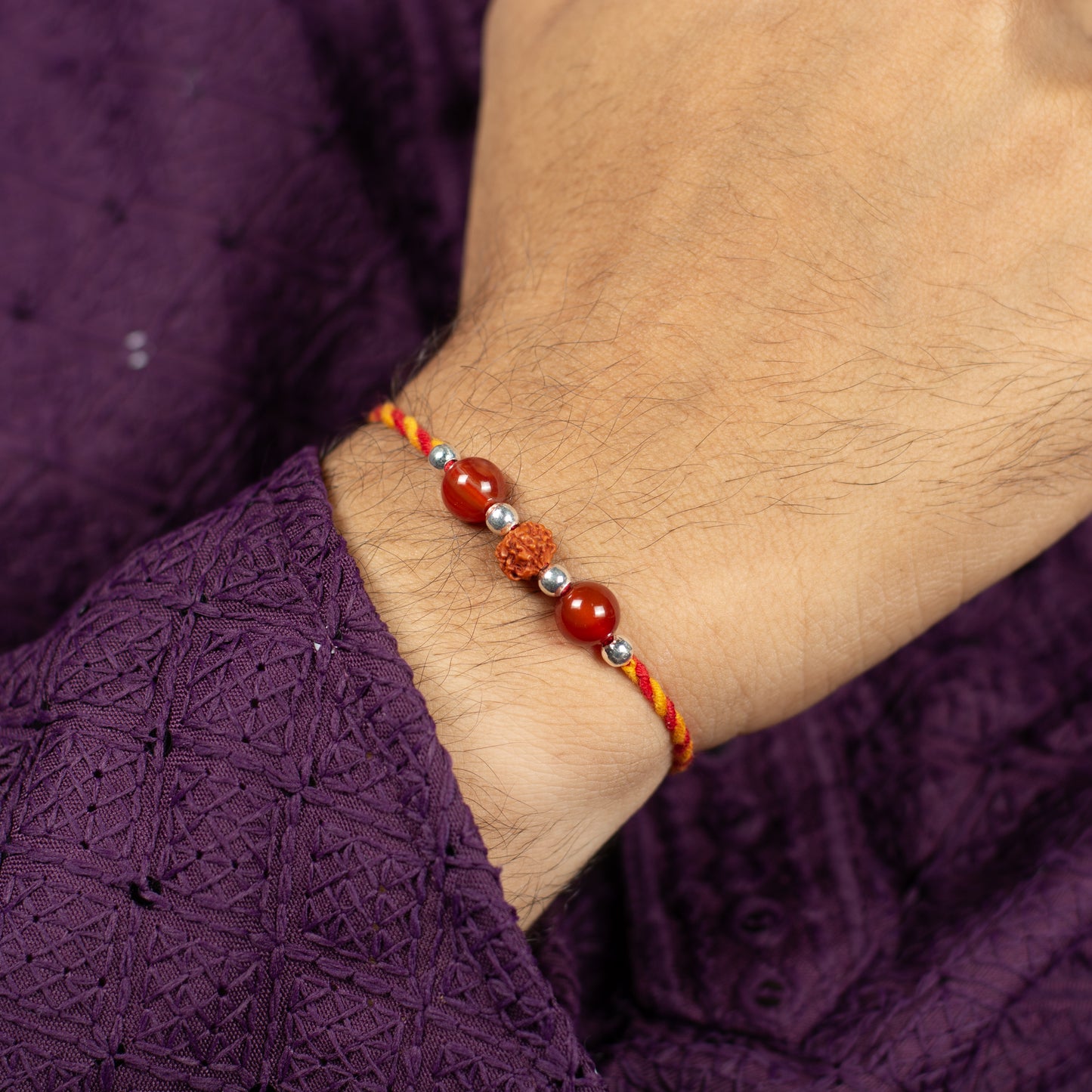 Energy Flow Crystal Silver Rakhi