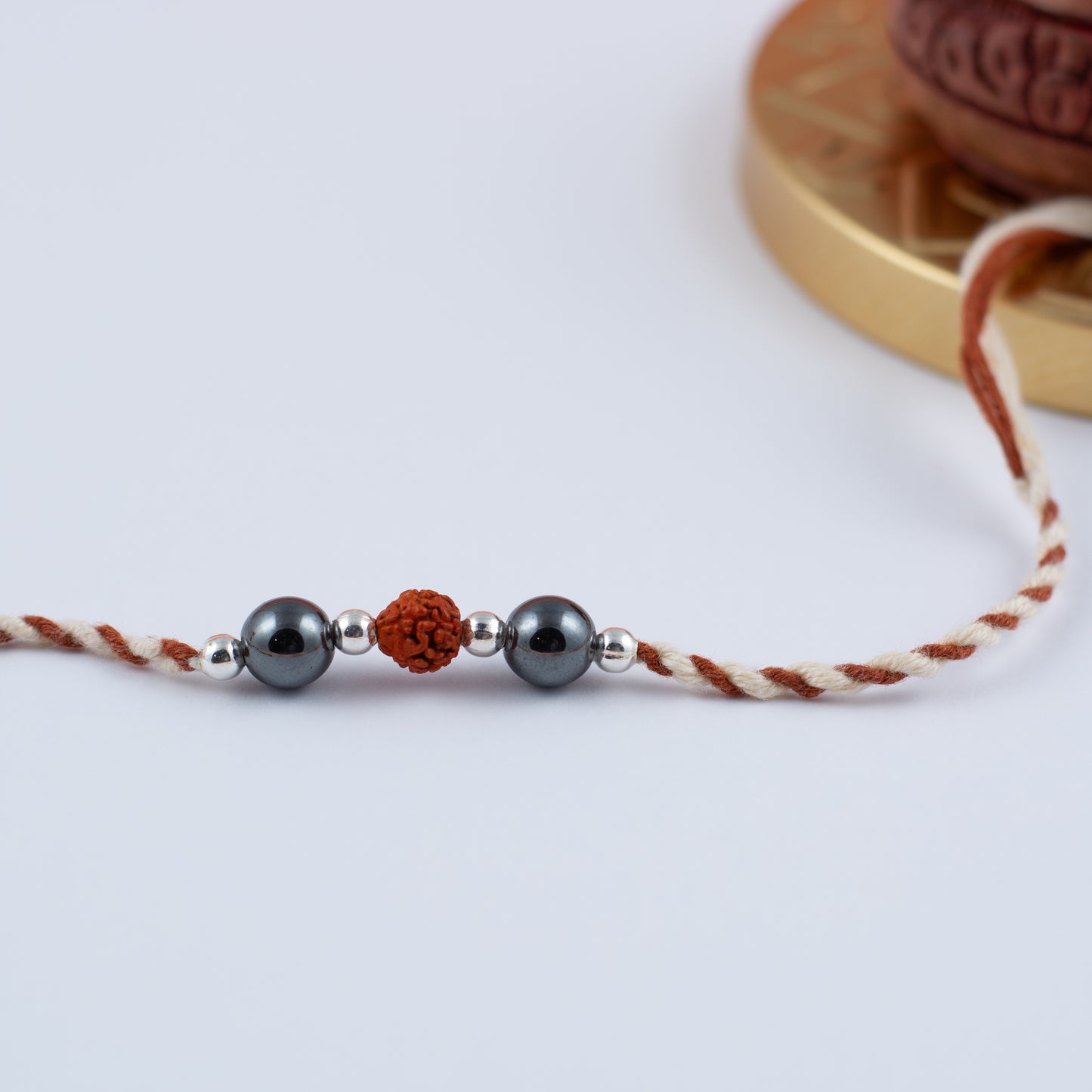 Warrior Thread Crystal Silver Rakhi