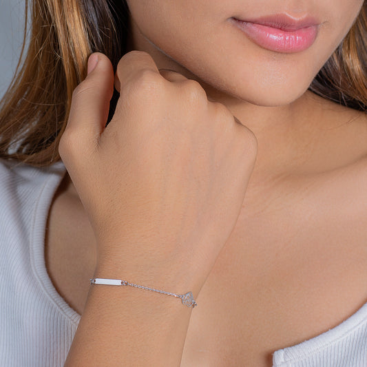 Silver Rose Charm Bracelet