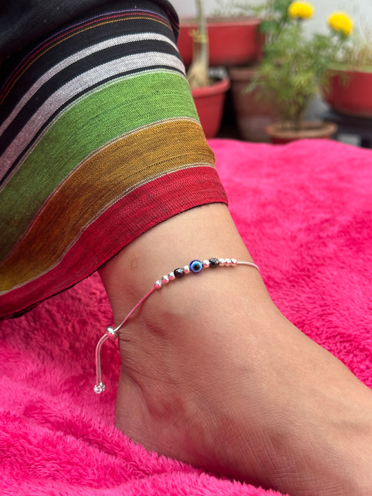 Adjustable Evil Eye Ankle 925 Silver