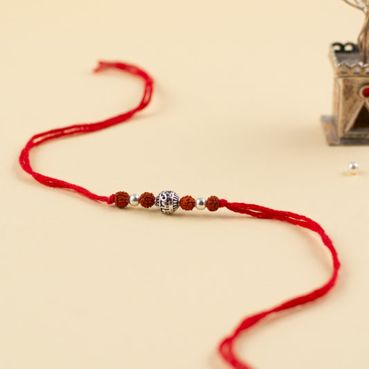 Om Namah Shivay Silver Rudra Sutra Rakhi