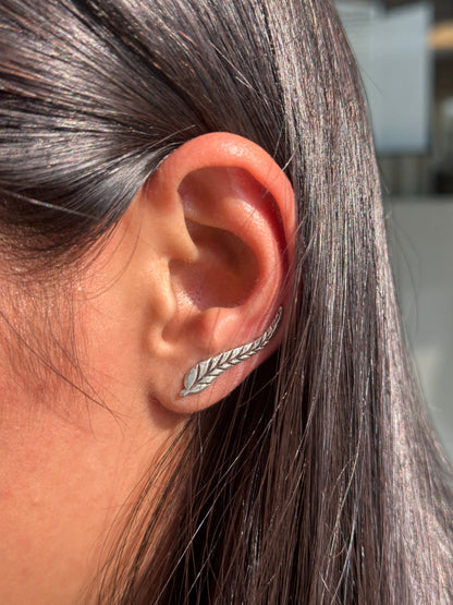 Leaf Ear Climber 925 Silver Earrings