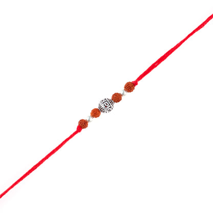 Om Namah Shivay Silver Rudra Sutra Rakhi