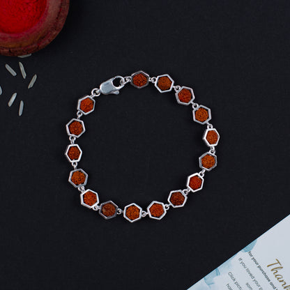 Divine Hexa Silver Rudraksh Bracelet