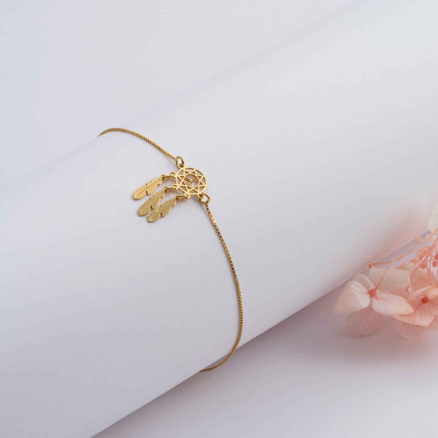 Gold Dreamcatcher Charm Bracelet
