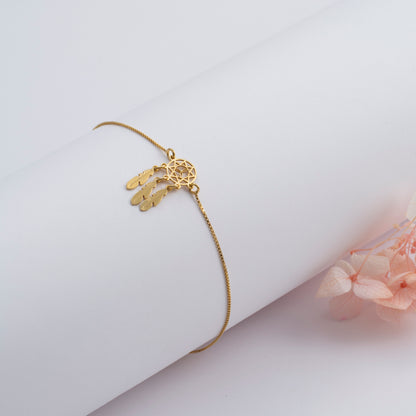 Gold Dreamcatcher Charm Bracelet